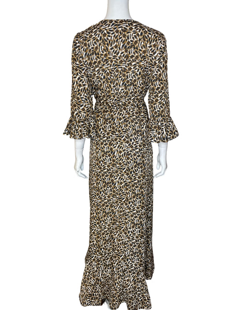 Vestido America & Beyond Cuello v Estampado Marrón - Talla S