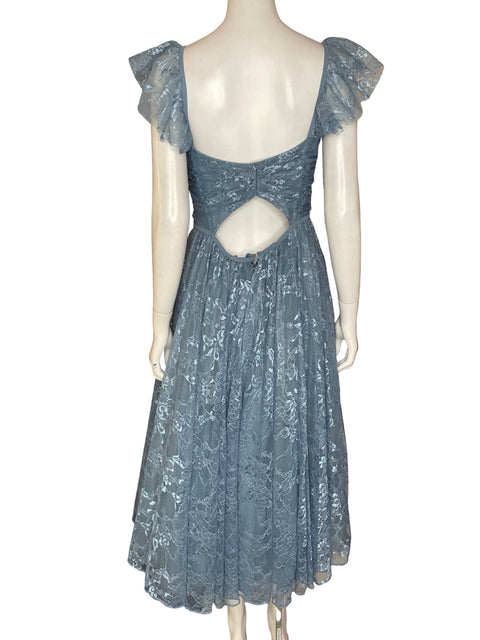 Vestido Morilee Por Madeline Gardner Vuelos Encaje Azul - Talla S