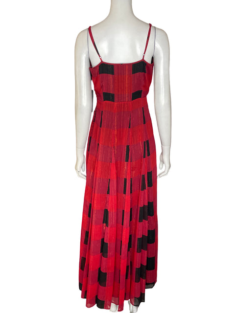 Vestido Inc Cuello v Plisado Rojo - Talla 4