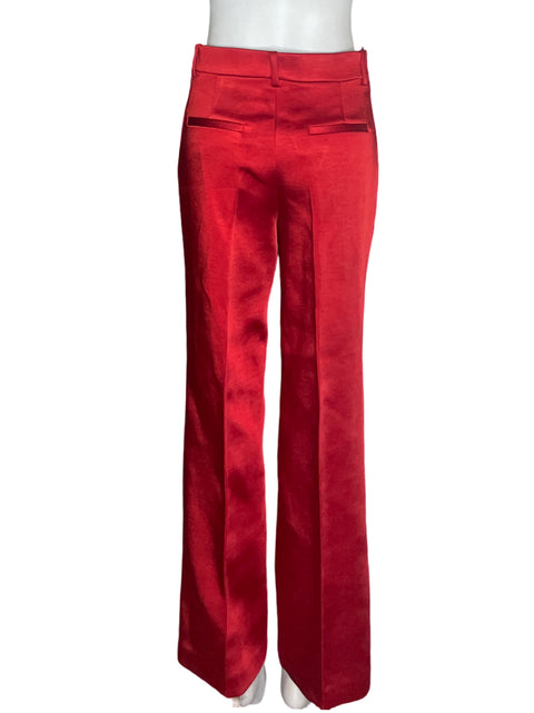 Pantalón Zara Recto Satinado Rojo - Talla XS