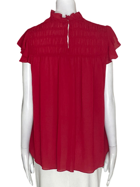 Blusa Zara Ruchas Suelto Rojo - Talla XS