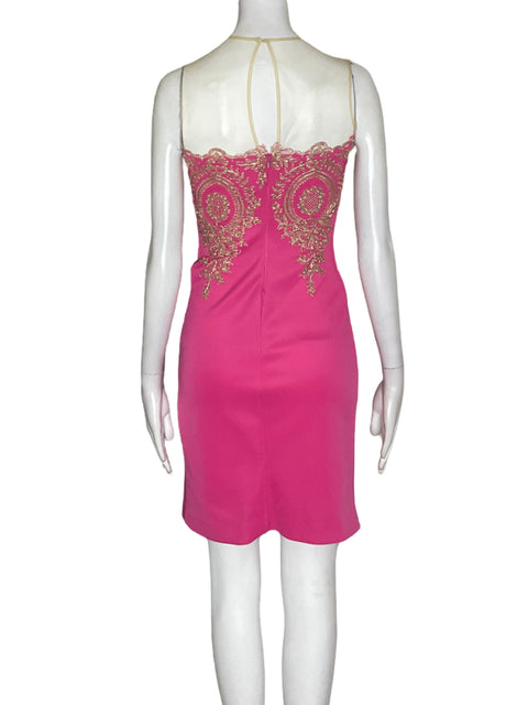 Vestido Baby Online Dress Ajustado Encaje Rosado - Talla S