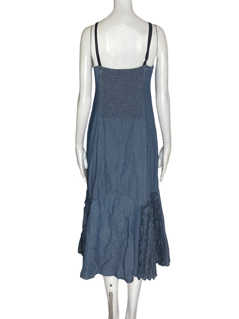 Vestido Polo Garage de Algodón Tiras Maxi Azul - Talla S