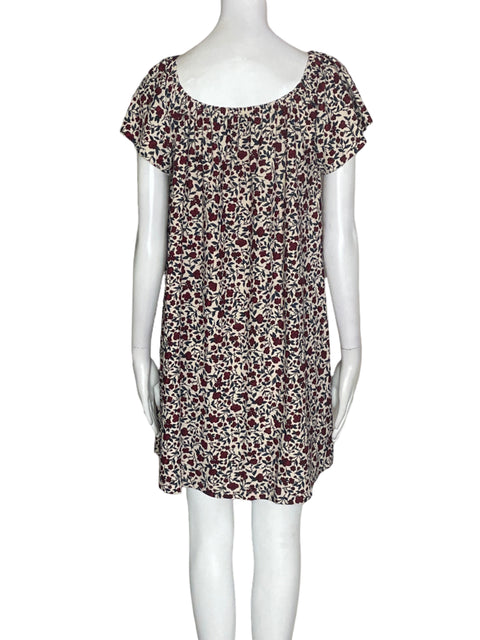 Vestido Mng Estampado Ruchas Rojo - Talla S