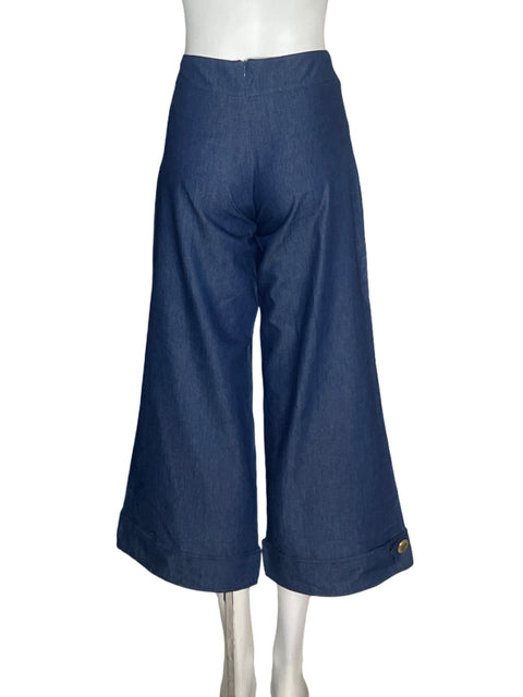 Pantalón Vava Palazo Recto Azul - Talla M