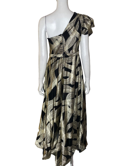 Vestido De Fiesta Tesoro Tps Maxi Off-shoulder Dorado - Talla M