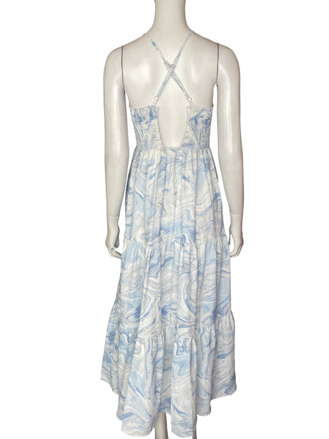 Vestido Jessica Taylor Maxi Estampado Azul - Talla M