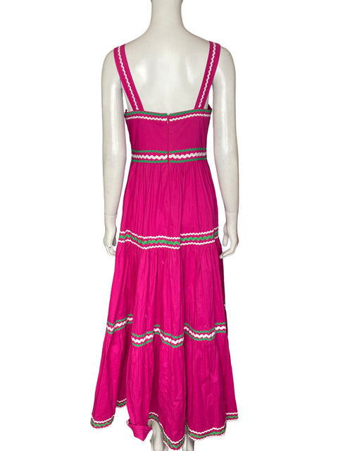 Vestido Tesoro Tps Maxi Rayas Rosado - Talla S