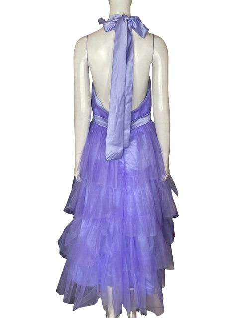 Vestido De Fiesta Pomuyoo Maxi Capas Morado - Talla S