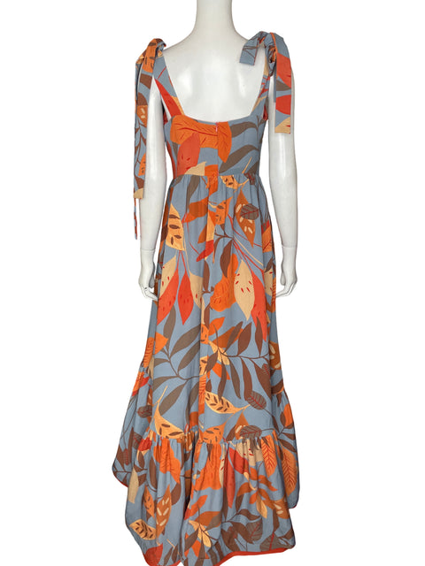Vestido Glow Maxi Estampado Floral Naranja - Talla S