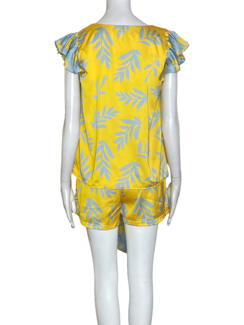 Conjunto Astrid Quiroz Ruchas Estampado Amarillo - Talla S