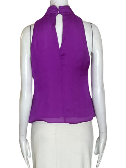 Blusa Ark & Co Halter Ruchas Morado - Talla S