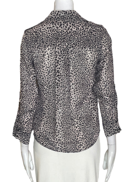 Camisa Guess Animal print Botones Negro - Talla XS