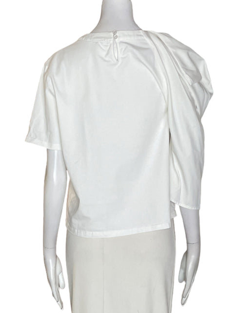 Camiseta Manarola de Algodón Manga corta Cuello redondo Blanco - Talla M