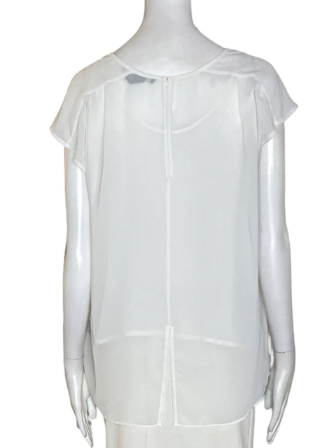 Blusa Kenneth Cole Liso Cuello v Blanco - Talla S
