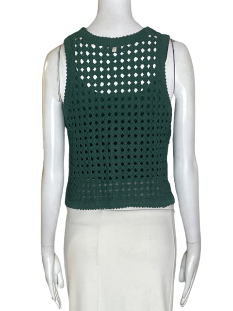 Blusa Bonage de Algodón Tejido Sin mangas Verde - Talla S