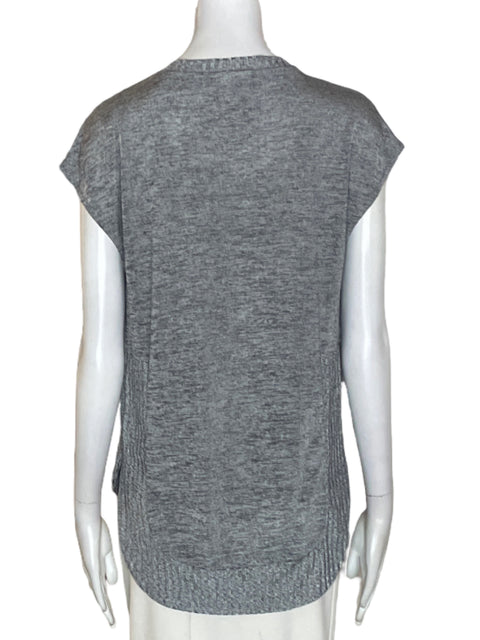 Blusa Bar Iii Liso Cuello redondo Gris - Talla S