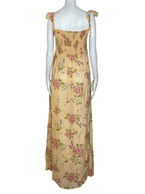 Vestido Agua Bendita de Viscosa Tiras Maxi Beige - Talla M