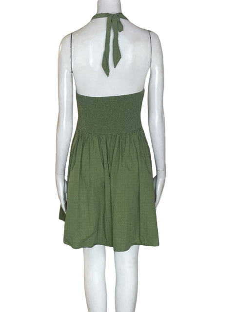 Vestido Girl All The Sun Halter Mini Verde - Talla S