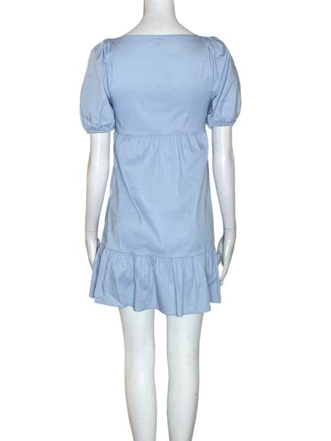 Vestido Ela Abullonado Mini Azul - Talla 6
