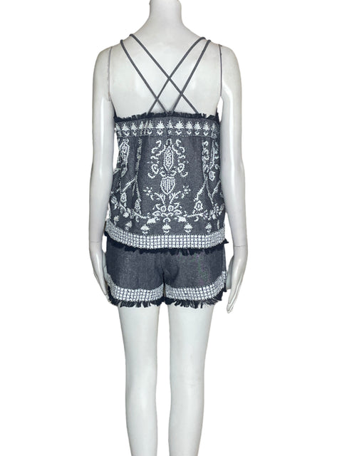 Conjunto Endless Rose Blusa/short Tiras Azul - Talla XS