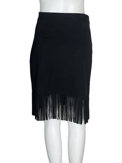 Falda Zara Flecos Cruzado Negro - Talla L