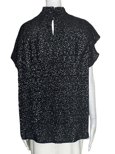 Blusa Adrianna Papell Puntos Ruchas Negro - Talla XL