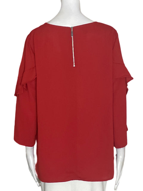 Blusa Alfani Ruchas Liso Rojo - Talla L