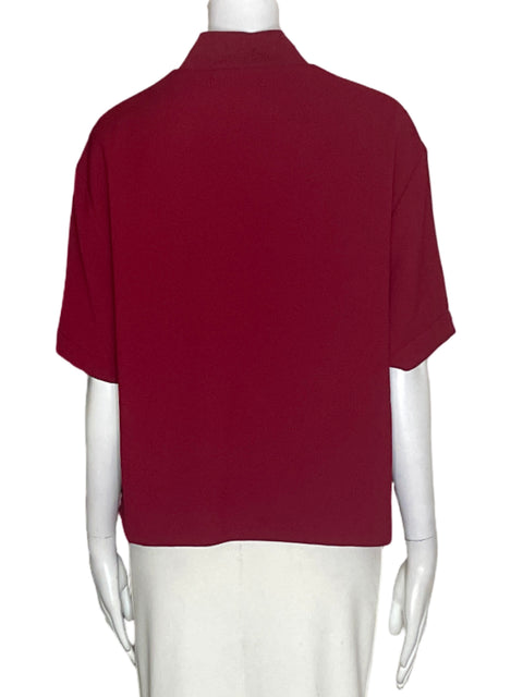 Blusa Zara Zipper Manga corta Rojo - Talla L