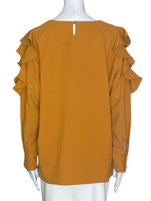 Blusa Hot & Delicious Cuello redondo Ruchas Amarillo - Talla L