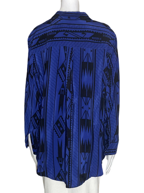 Blusa Amanda Uprichard Estampado Manga larga Azul - Talla M