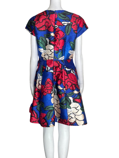 Vestido Comme Estampado Floral Rojo - Talla L