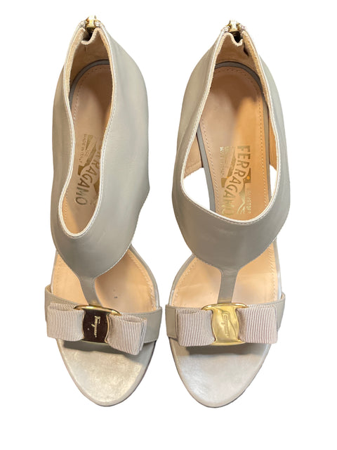 Sandalia Salvatore Ferragamo Tacón alto Gris - Talla 8