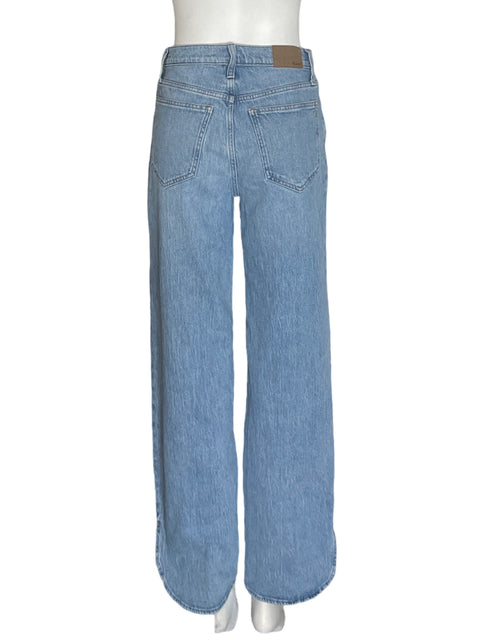 Pantalón Madewell Recto Wide-leg Azul - Talla 27