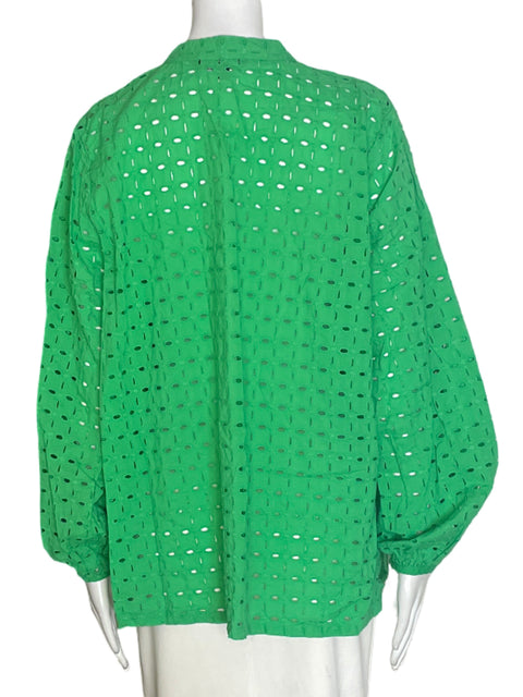Blusa Calligraphie Manga larga Cordones Verde - Talla XL