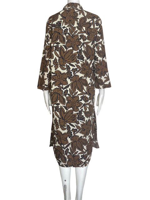 Vestido Zara Animal print Midi Marrón - Talla M