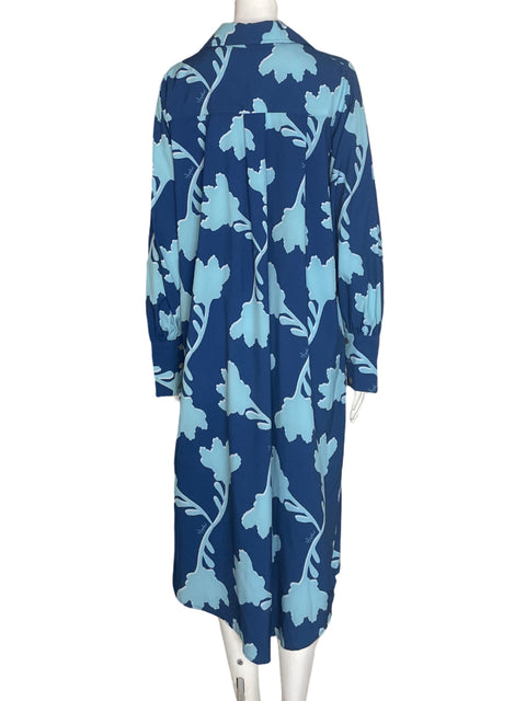 Vestido Lavi Estampado Asimétrico Azul - Talla S