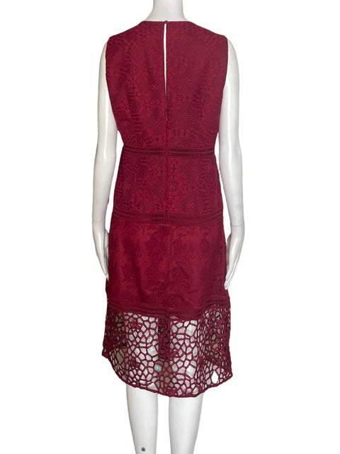 Vestido Zara Tejido Midi Rojo - Talla M