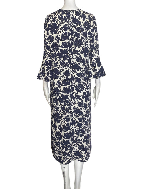 Vestido Zara Cuello redondo Midi Negro - Talla M