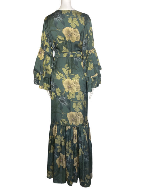 Vestido Sazzua Estampado Fajon Verde - Talla M