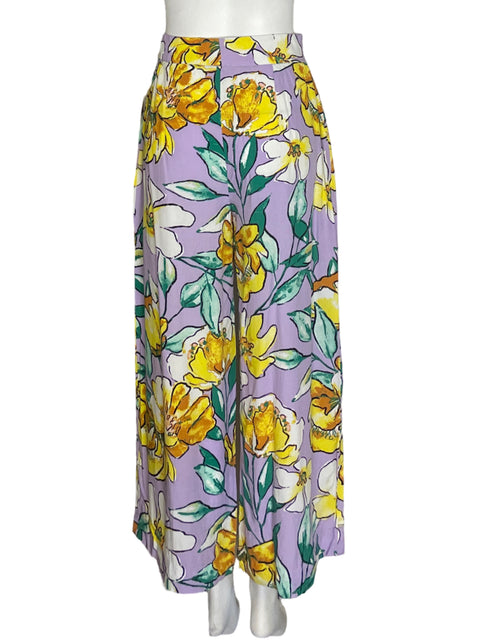 Pantalón Tesoro Tps Estampado Floral Morado - Talla S