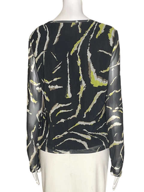 Blusa Dkny Estampado Transparente Verde - Talla XL