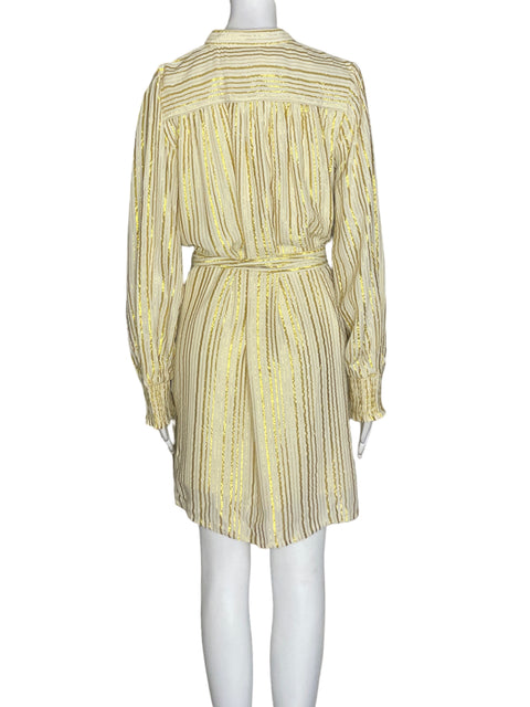 Vestido Ciebon Fajon Manga larga Dorado - Talla L