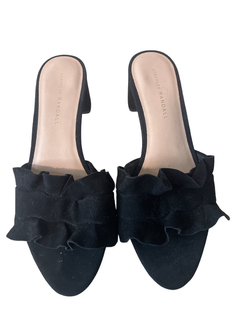 Zapato Loeffler Randall Punta abierta Tacón medio Negro - Talla 8