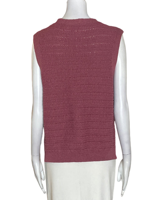 Chaleco Zara de Algodón Cuello v Sin mangas Rosado - Talla S