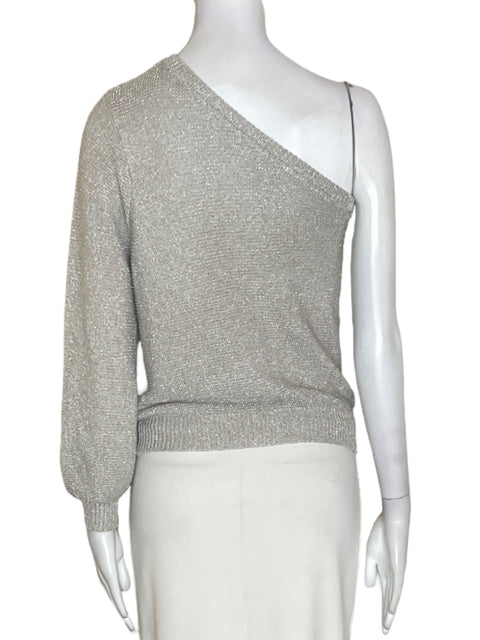 Blusa Naf Naf de Algodón Oneshoulder Manga larga Gris - Talla S