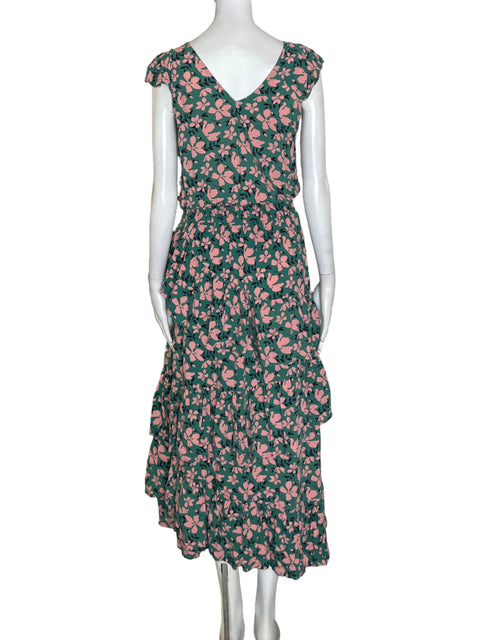 Vestido Vida Mia de Algodón Ruchas Maxi Rosado - Talla S