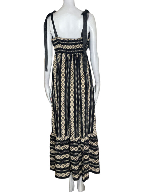 Vestido Tesoro Tps Rayas Maxi Beige - Talla S
