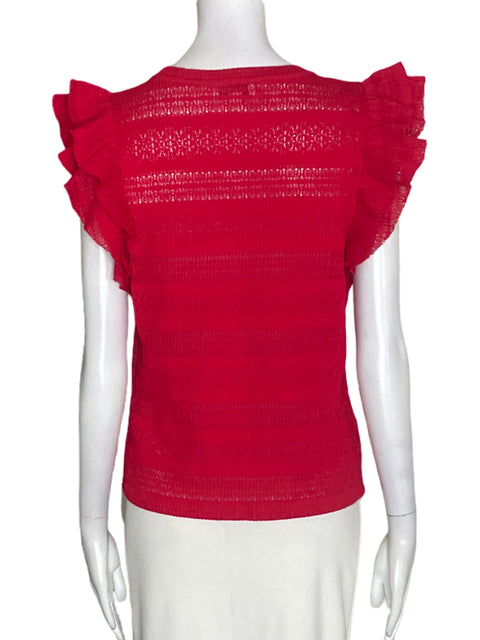 Blusa Marc New York Ruchas Liso Rojo - Talla L