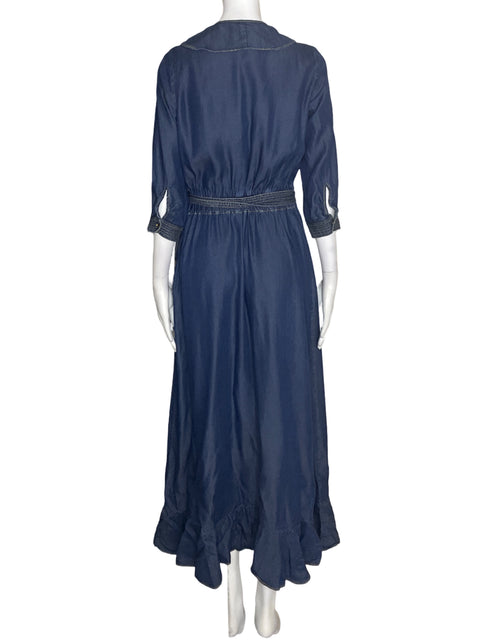 Vestido Soho Cruzado Ruchas Azul - Talla XS